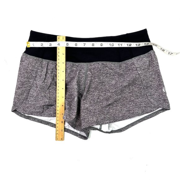 Lululemon Run Speed Up Shorts Womens 4 Heather Gray Black Liner Drawcord Workout - Picture 5 of 11